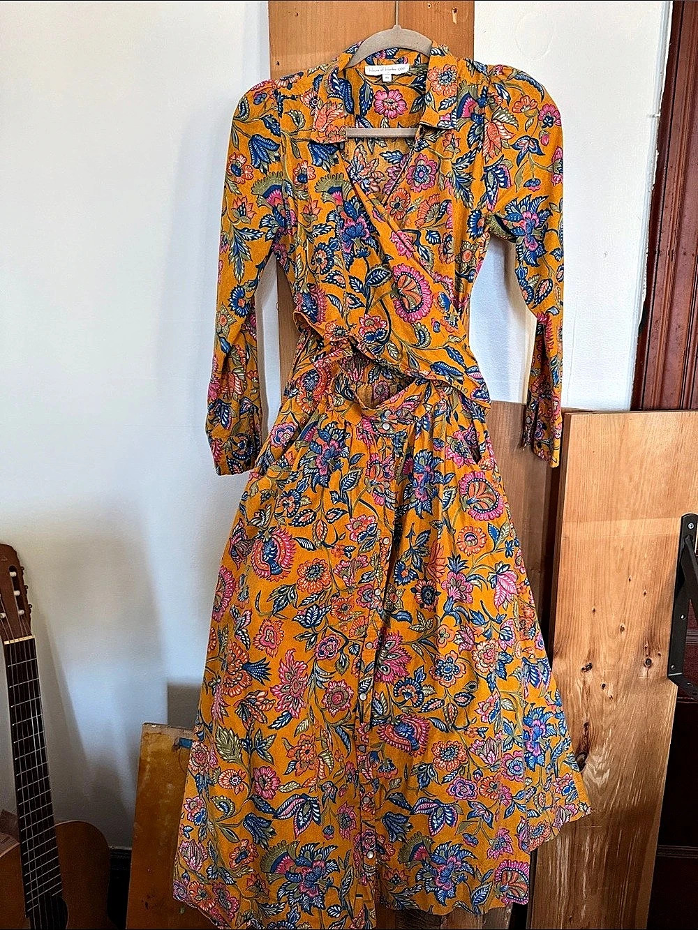 House of Harlow 1960 Floral Maxi Dress Orange & Blue Size XS Like N